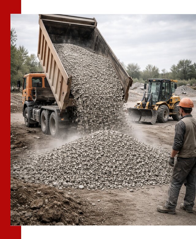 Доставка щебня в Богородицке крупными и мелкими фракциями