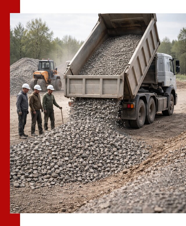 Доставка гравийного щебня фракции 70-120 в Богородицке