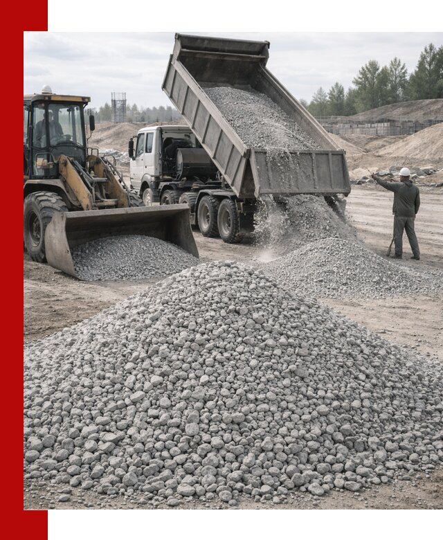 Доставка известнякового щебня фр. 5–20 в Богородицке
