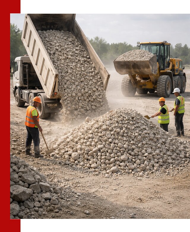 Доставка известнякового щебня фр. 40-70 в Богородицке