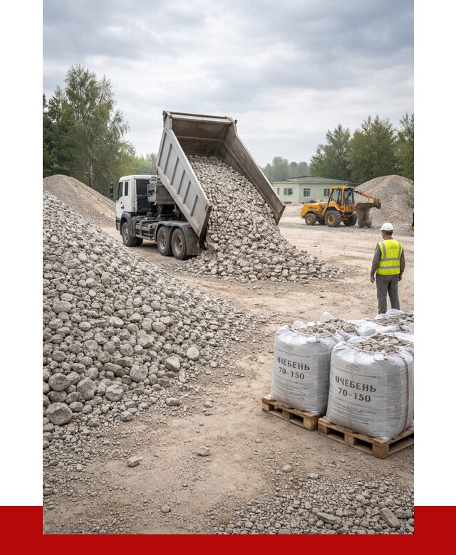 Известняковый щебень фракция 70-150 в Богородицке от 1336 р. | ПРОНЕРУДБгд