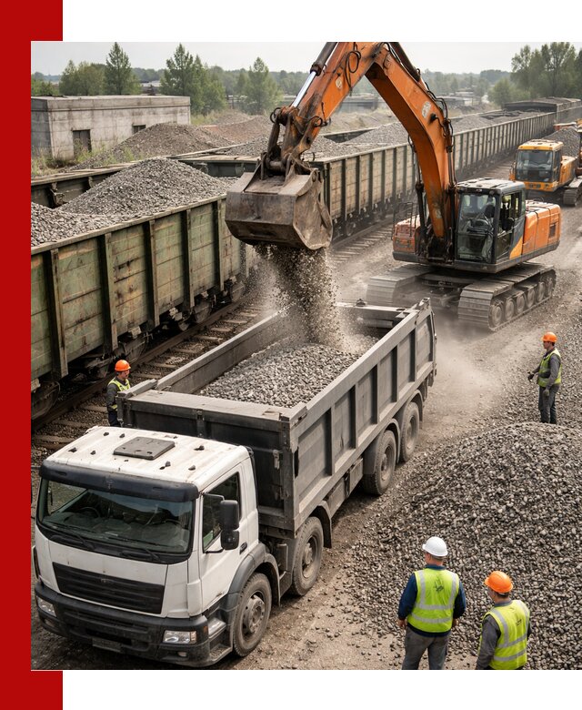 Железнодорожный щебень фракция 25–60 для поставок в Богородицке