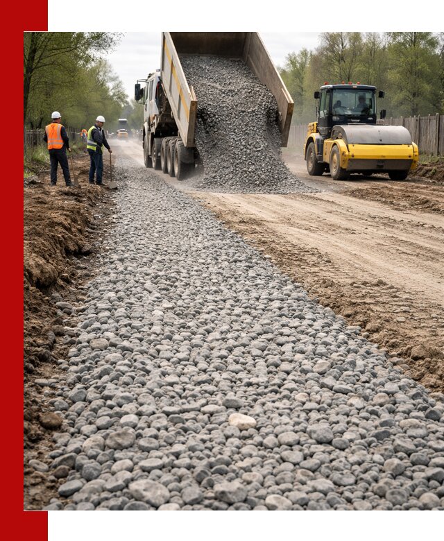 Доставка щебня для отсыпки дорог в Богородицке высокого качества