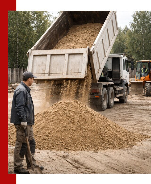 Доставка и продажа песка с разгрузкой в Богородицке