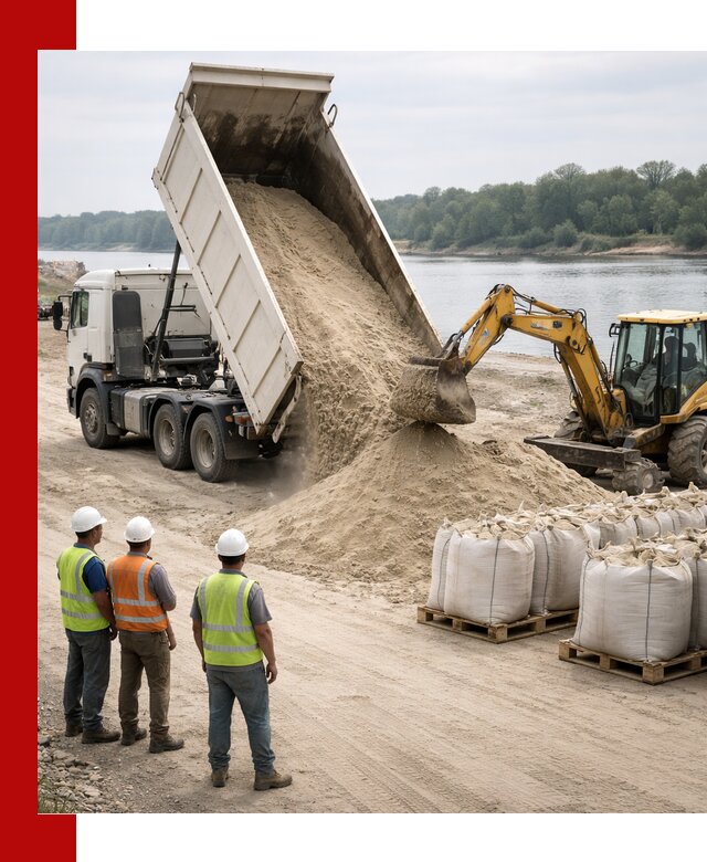 Доставка речного песка в Богородицке самосвалами и погрузкой
