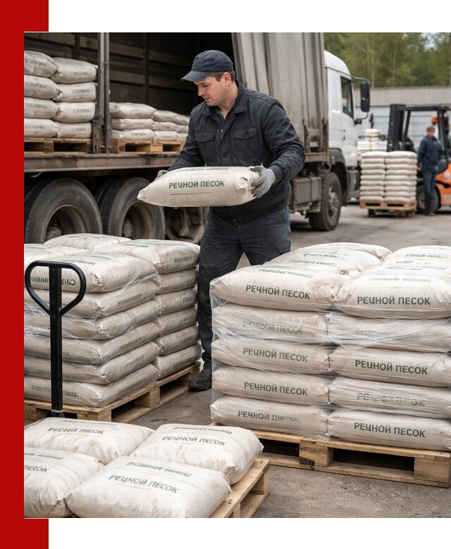 Речной песок в мешках с доставкой в Богородицке