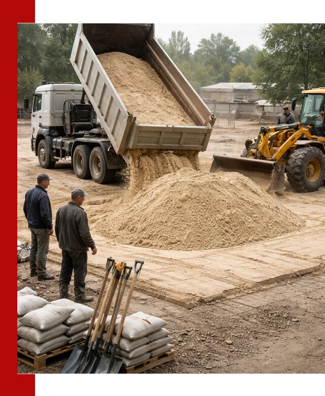 Доставка мытого песка в Богородицке с самосвалами по выгодной цене