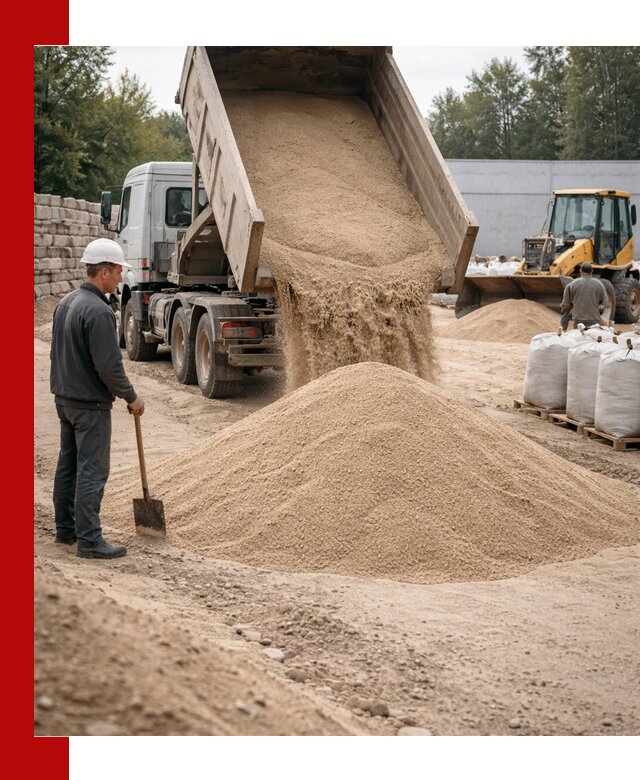 Кварцевый песок фракция 0–3 мм с доставкой в Богородицке