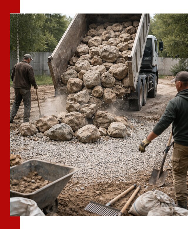 Доставка и укладка булыжника в Богородицке