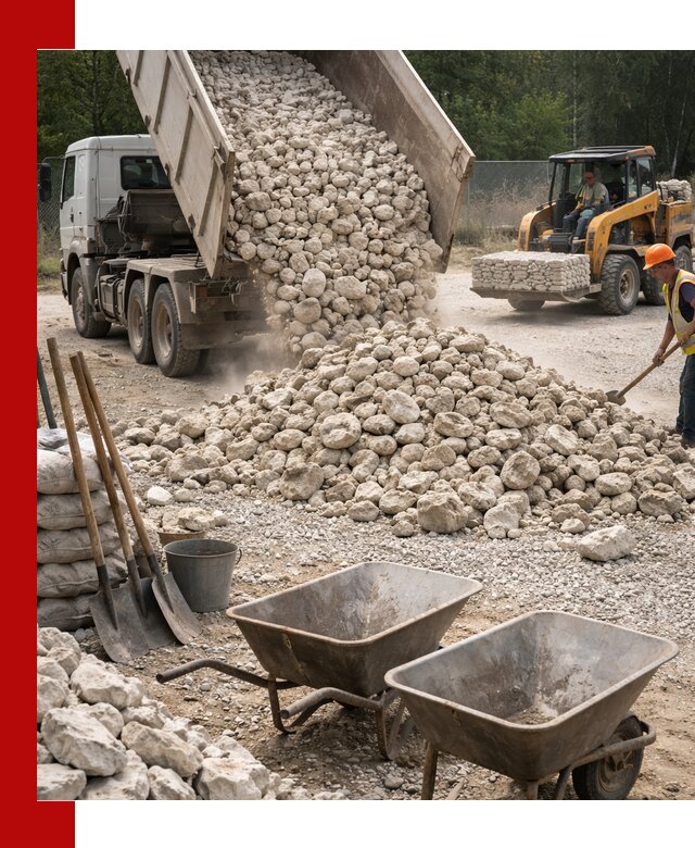 Доставка и продажа бутового известнякового камня в Богородицке