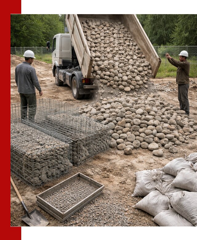 Камень для габионов фракция 70–151 в Богородицке