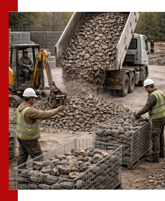 Камень для габионов фракция 100–201 в Богородицке