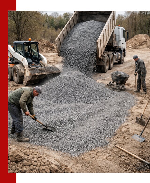 Отсев для подсыпки в Богородицке — доставка и подсыпка на участок