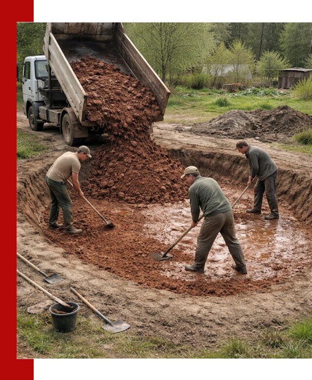 Купить качественную глину для пруда в Богородицке