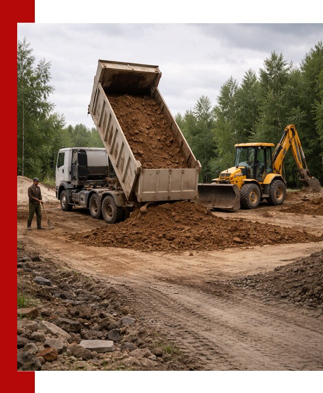 Доставка суглинка самосвалами в Богородицке подсыпка и планировка