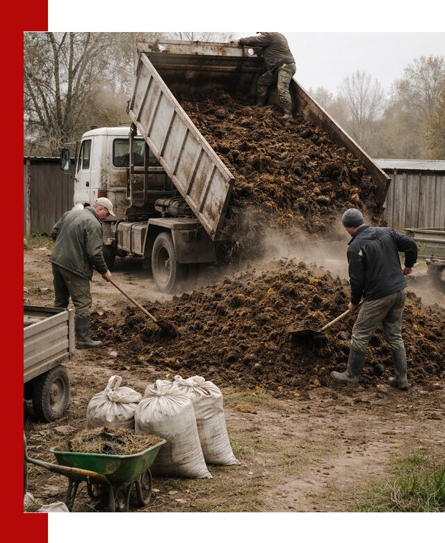 Доставка коровьего навоза самосвалом в Богородицке