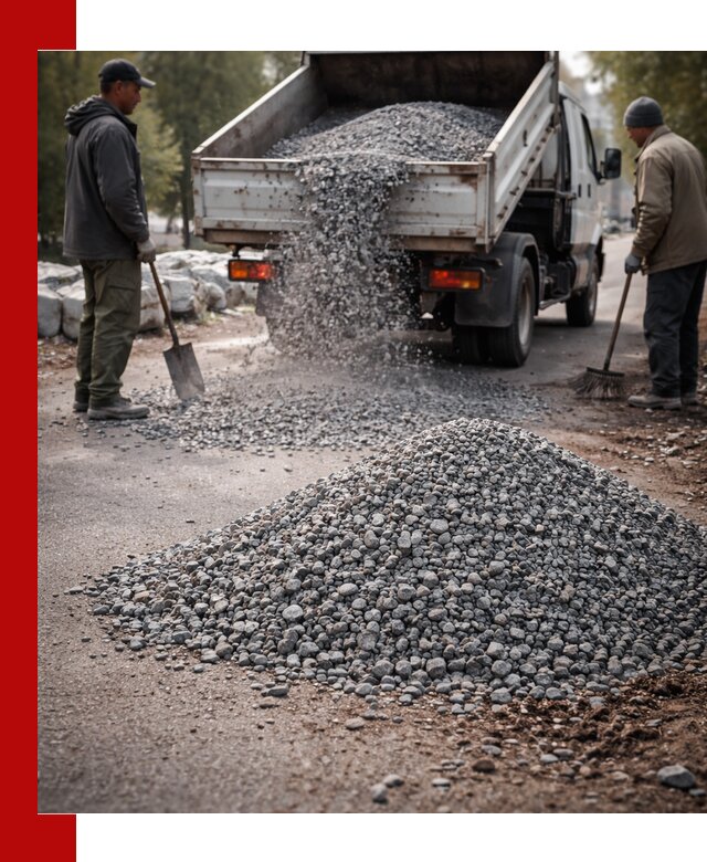 Гранитная крошка для посыпки дорог и тротуаров в Богородицке