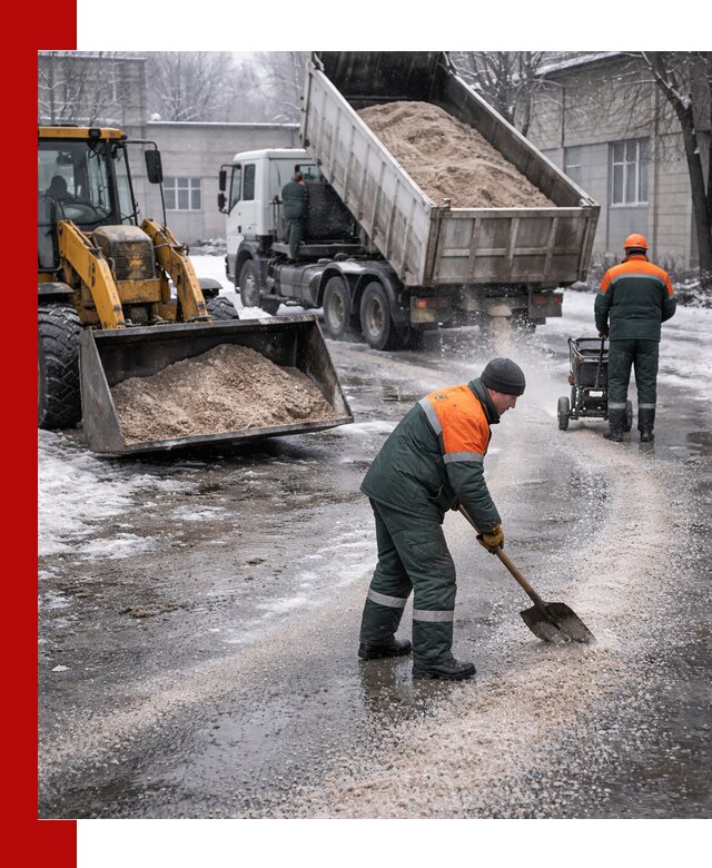 Реагент против гололеда с доставкой и нанесением в Богородицке