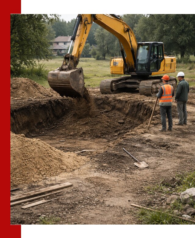Рытье котлована под фундамент в Богородицке (быстро и недорого)