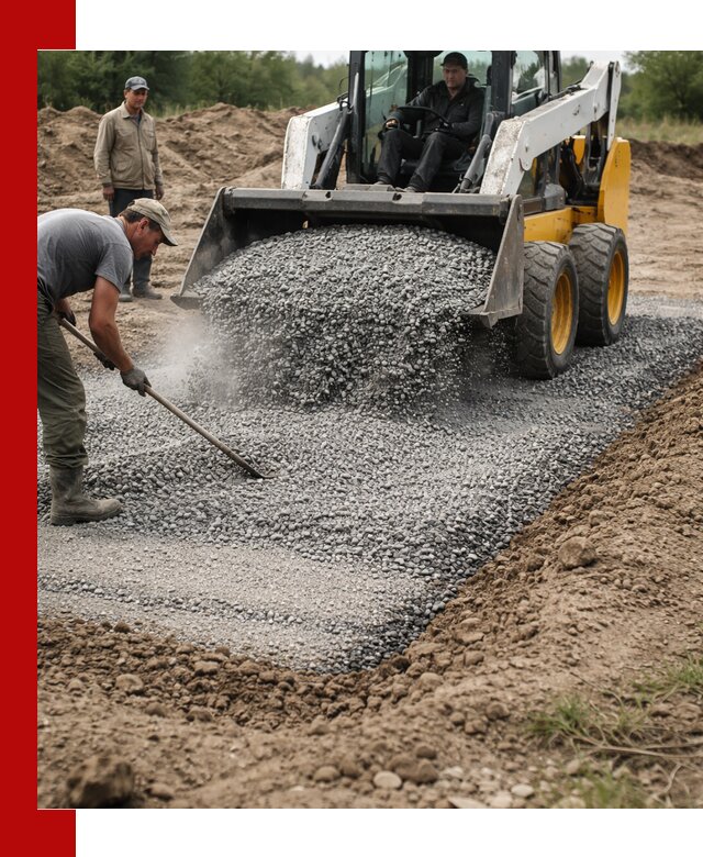 Устройство щебеночной подушки в Богородицке для дорог и фундаментов
